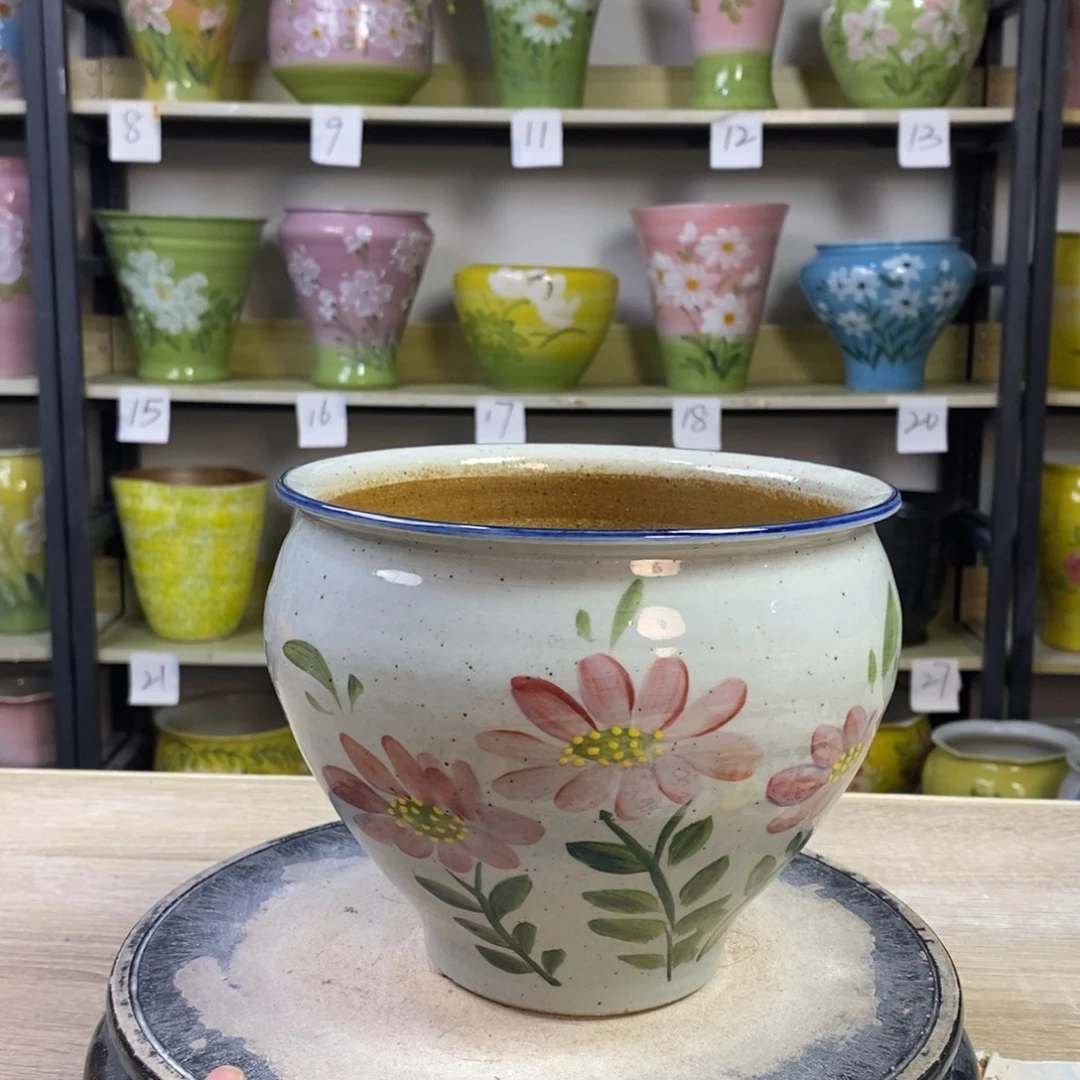 景德镇手工手绘陶瓷花盆