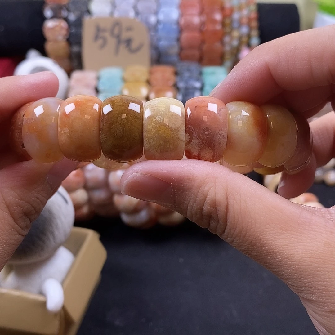 硅化珊瑚（珊瑚玉）未镶嵌手牌 87