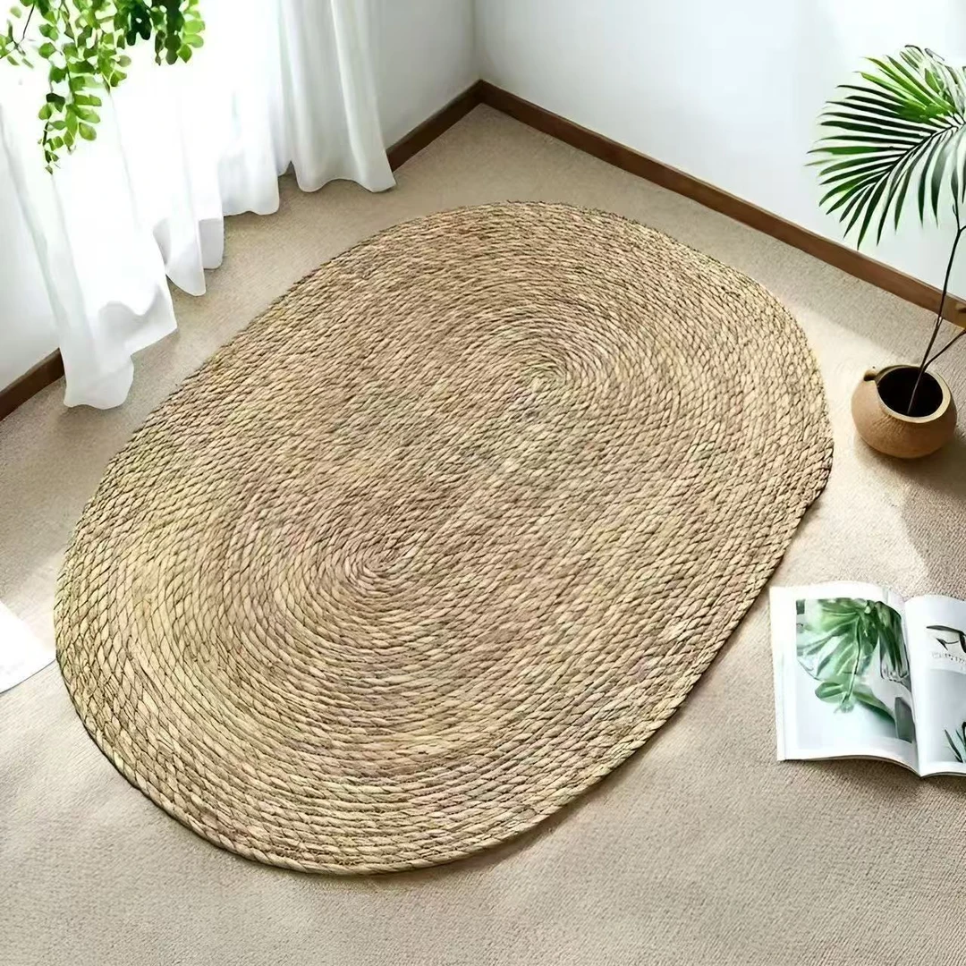 蒲草藤编织地毯垫子卧室草席大地垫客厅摄影装饰耐脏纯天然蒲草垫