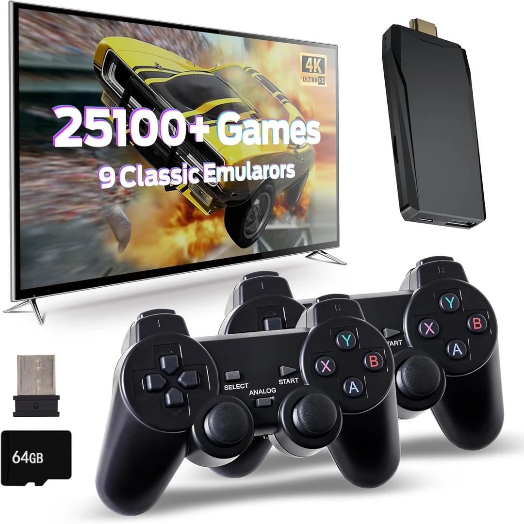 2025M8家用无线游戏机连接电视双人手柄4K高清含多款经典游戏