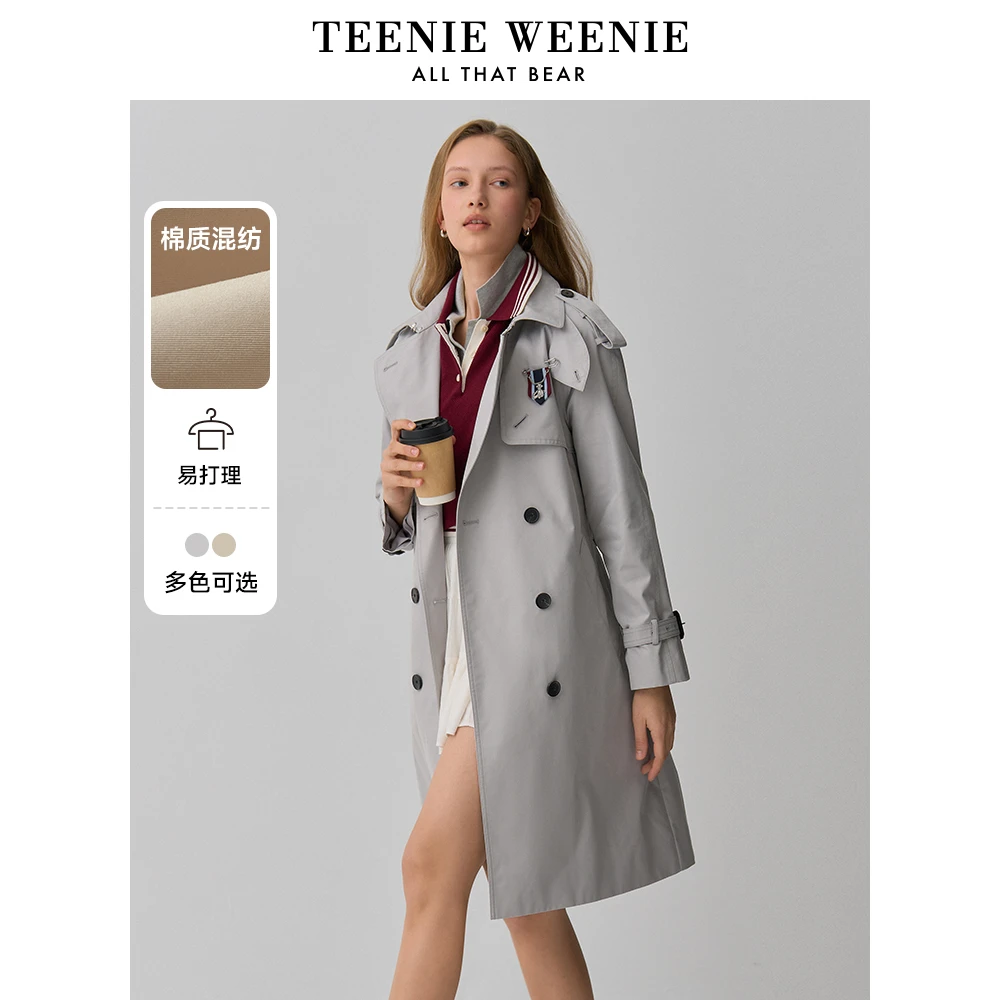 *TeenieWeenie小熊女25新派简约欧若风徽章风衣外套女TTJT256301N