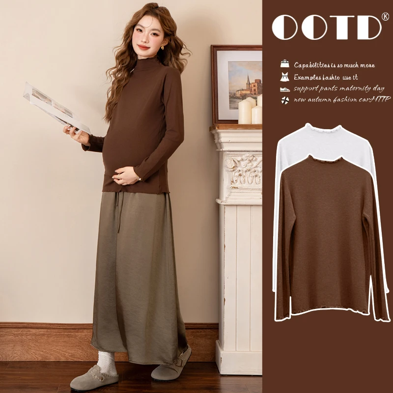 秋冬新款高领孕妇打底衫宽松冬季内搭长袖保暖显瘦弹力潮妈上衣女