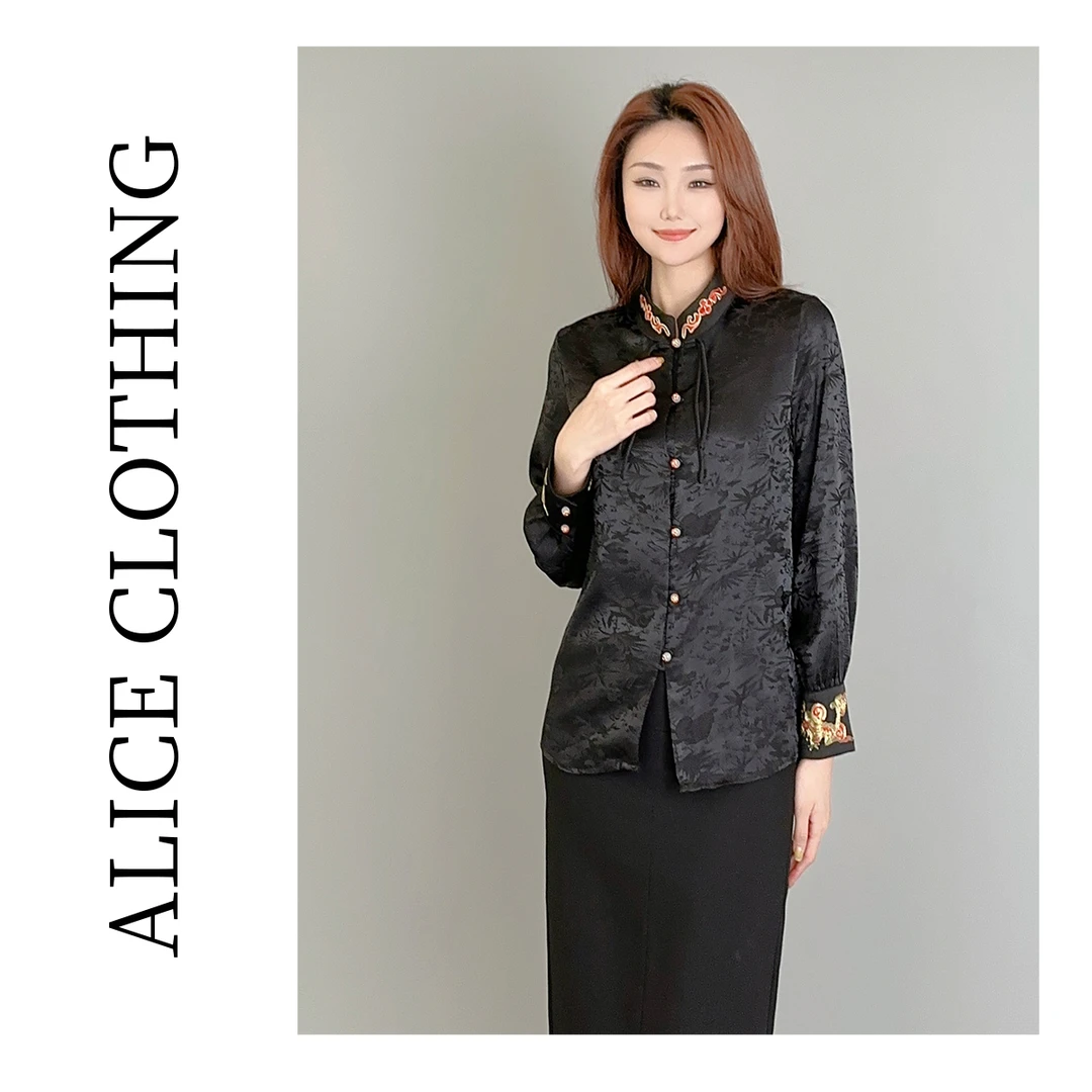 5 alicelulu “祥云报春”国风衬衫 金线刺绣 华美典雅 S2137088T