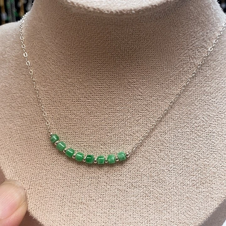 翡翠银S925镶嵌颈饰100号