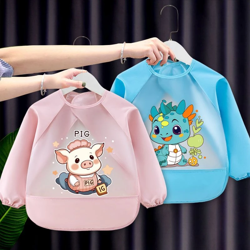 卡通卡通风卡通动漫男童防水罩衣婴儿防脏护衣男女童