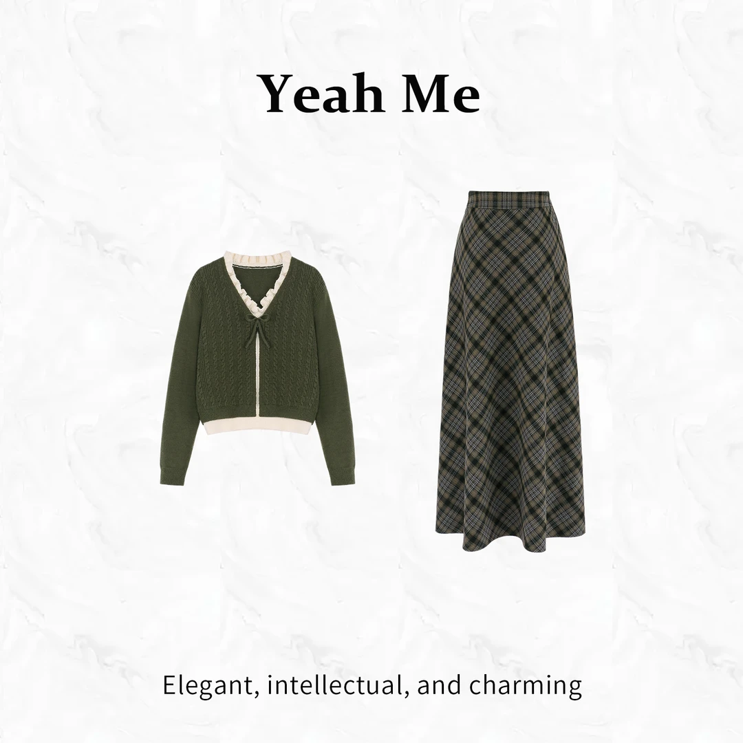 Yeah Me/也觅【林蔓诗集】秋季新款森系高级感气质穿搭半身裙套装女