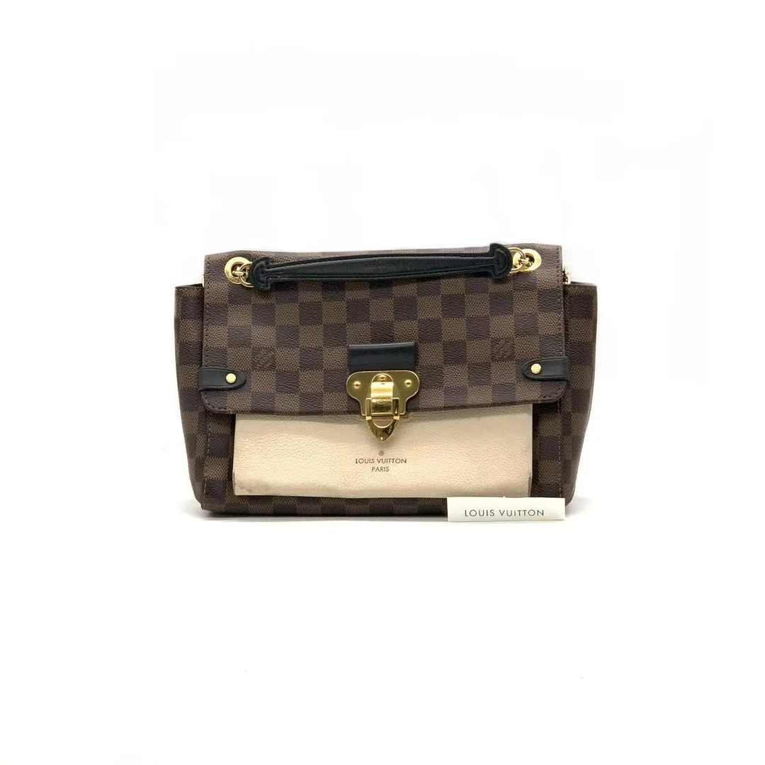 95新 LouisVuitton/路易威登 【安则专属】拼米色小号vavin包