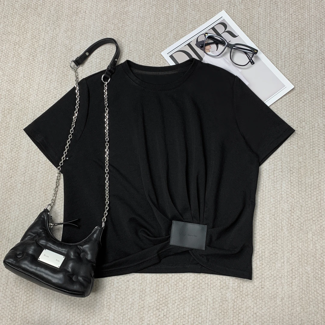 设计款ins风不规则收腰显瘦短袖T恤-ZMADT5127