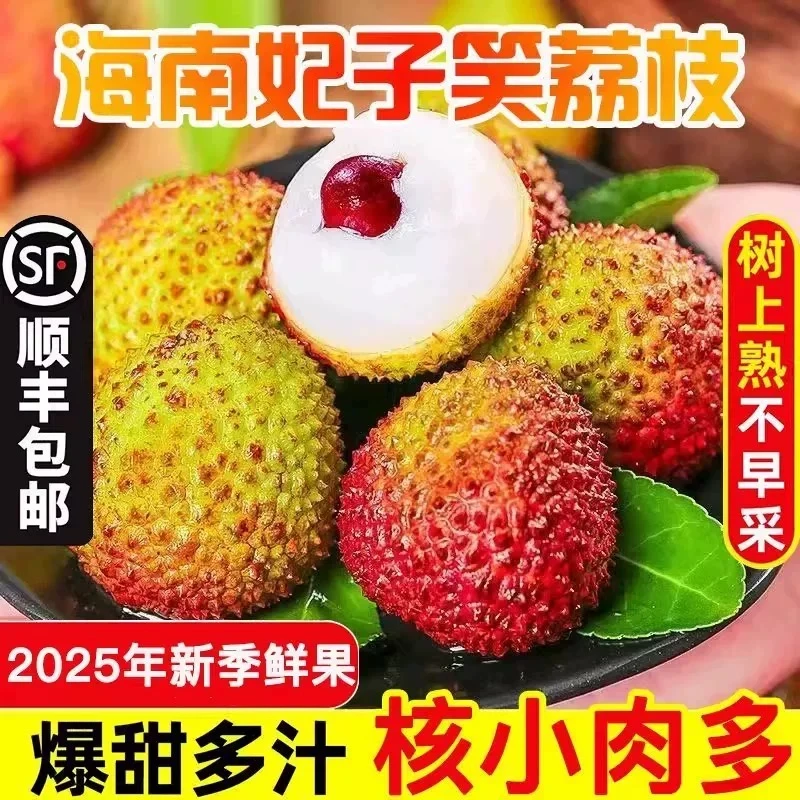 【顺丰冷链】海南妃子笑荔枝5斤装新鲜核小肉厚多汁香甜多仓发货t1