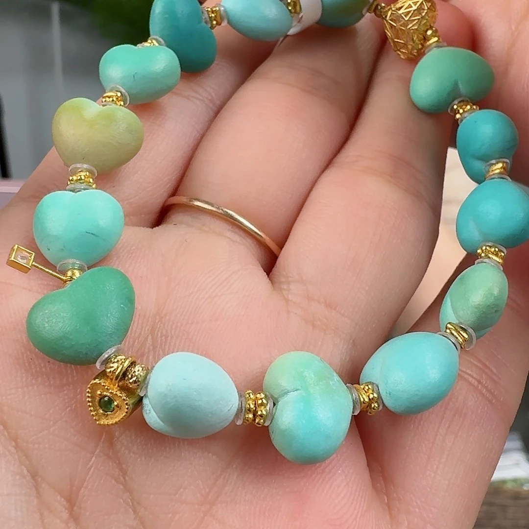 绿松石珠宝奇石18K金镶嵌