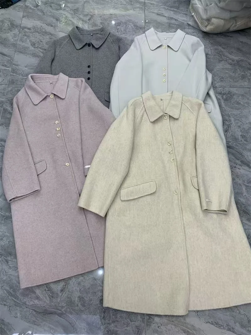 羊绒大衣女中长款过膝韩版系带羊毛呢外套