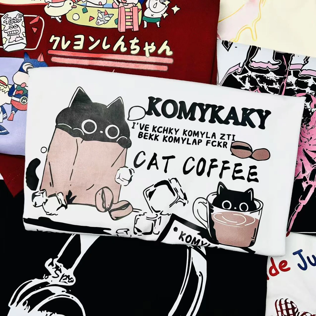 （001-070）男女同款情侣装T恤情侣动漫学生印花ins日系韩版卡通