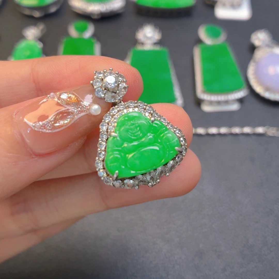 翡翠银S925镶嵌颈饰