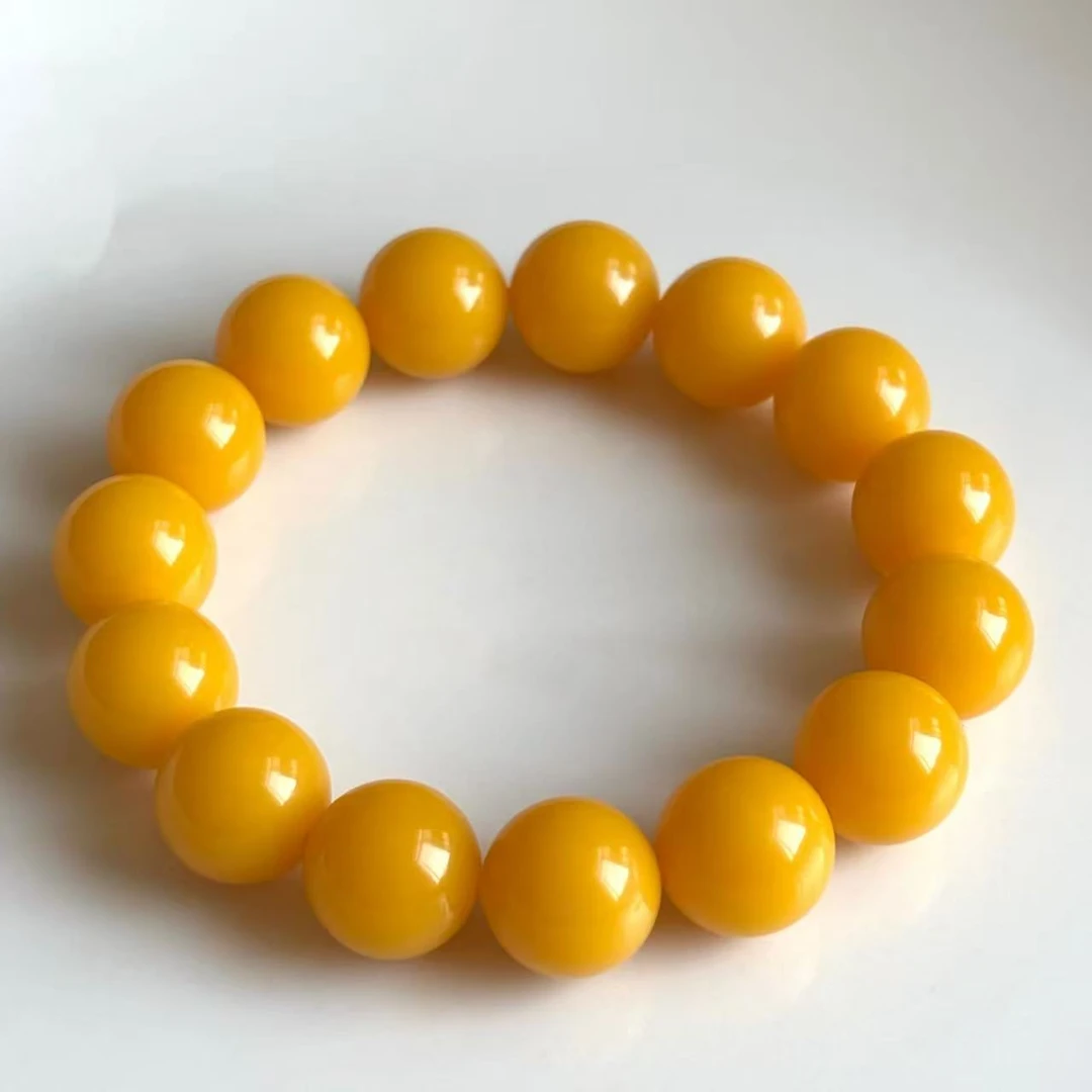 精品鸡油黄单圈(20mm)手串-12颗