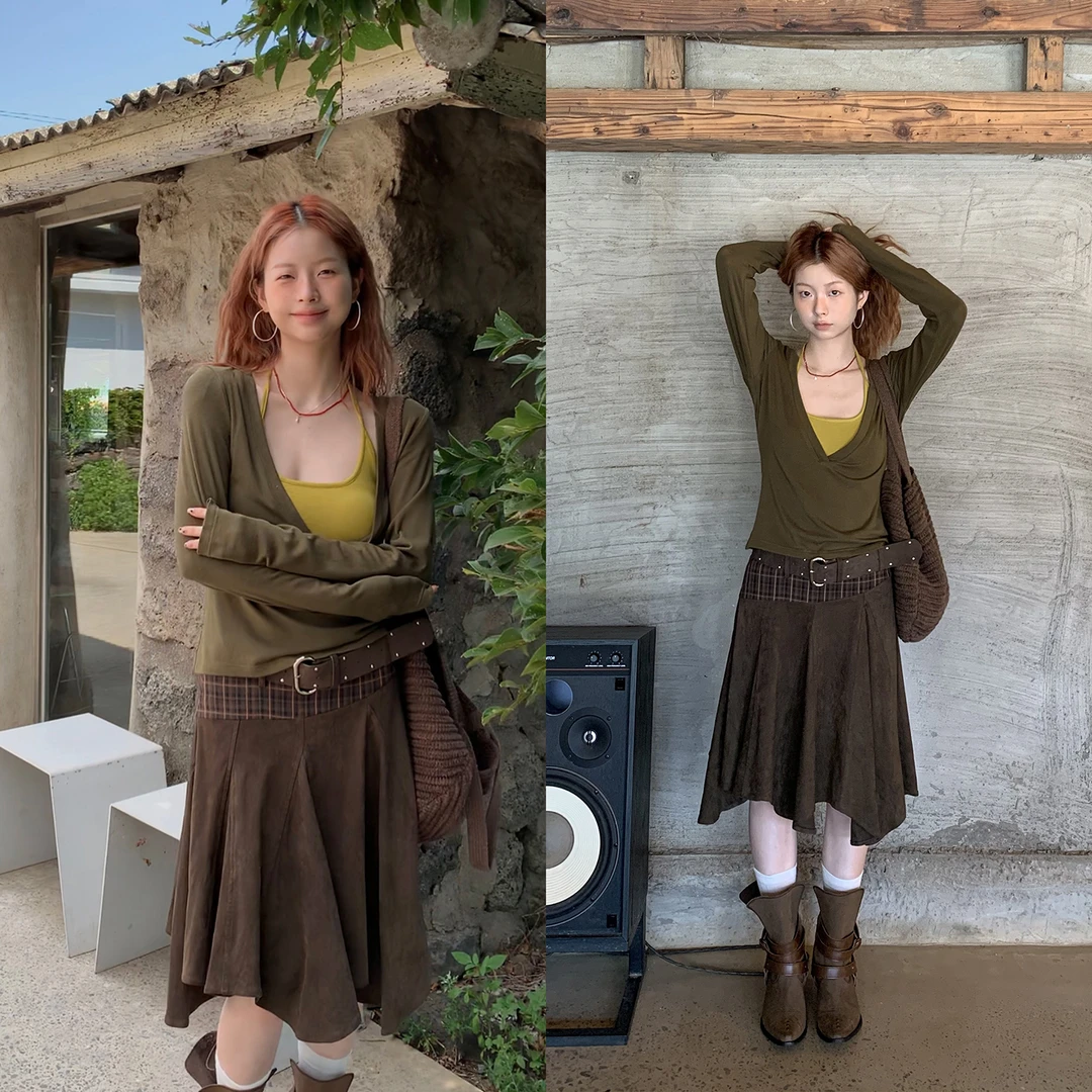 【梧桐树T恤】早秋新款韩系慵懒感小众设计感显瘦T恤253Z3948-W