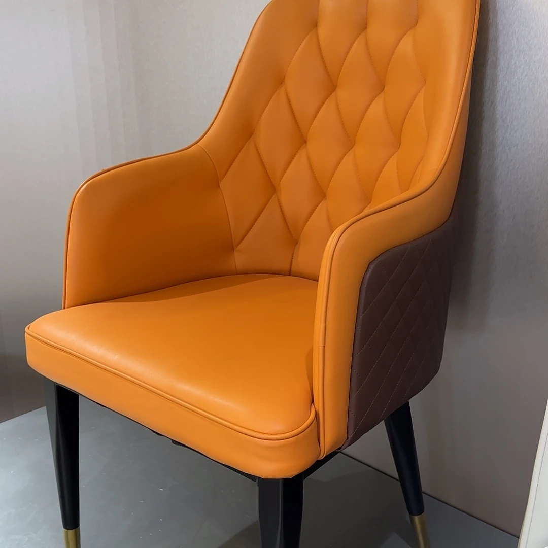 拉点餐椅，橘色拼棕色1个