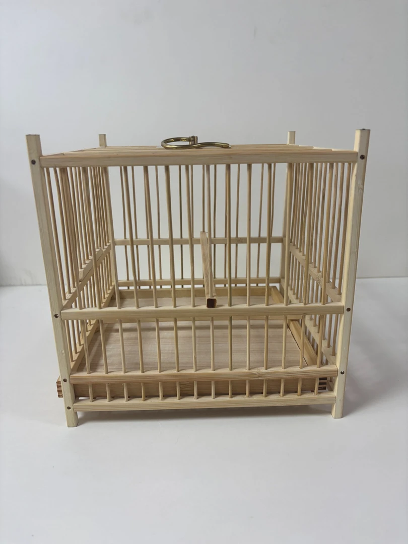 福利款掌中宝21厘米细丝榫卯竹编画眉绣眼鸟观赏笼配件齐全包邮