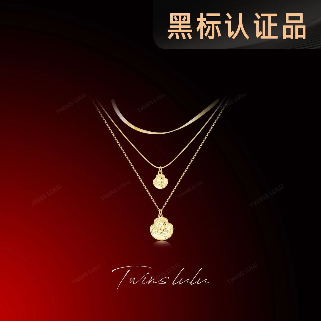 TWINS LULU925银镀k金首饰女款礼物ins风小众首饰叠戴项链TSJ9106