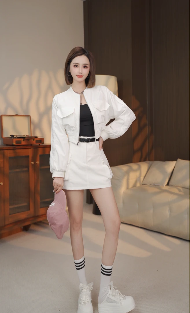【复古辣妹】2025时尚潮流工装休闲百搭高腰显瘦短裤裙【配腰带】