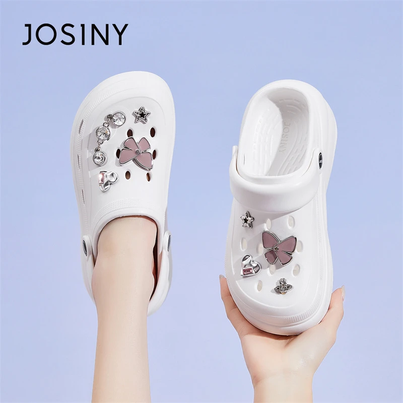 卓诗尼洞洞鞋女2025夏季新款外穿包头休闲居家时尚拖鞋增高凉拖鞋