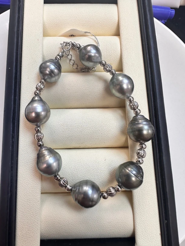 海水珍珠 大溪地黑珍珠巴洛克手链