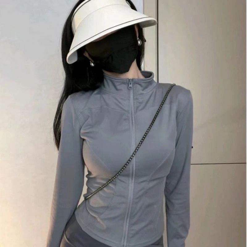 瑜伽修身立领防晒衣夏季防紫外线冰丝透气速干显瘦防晒服外套