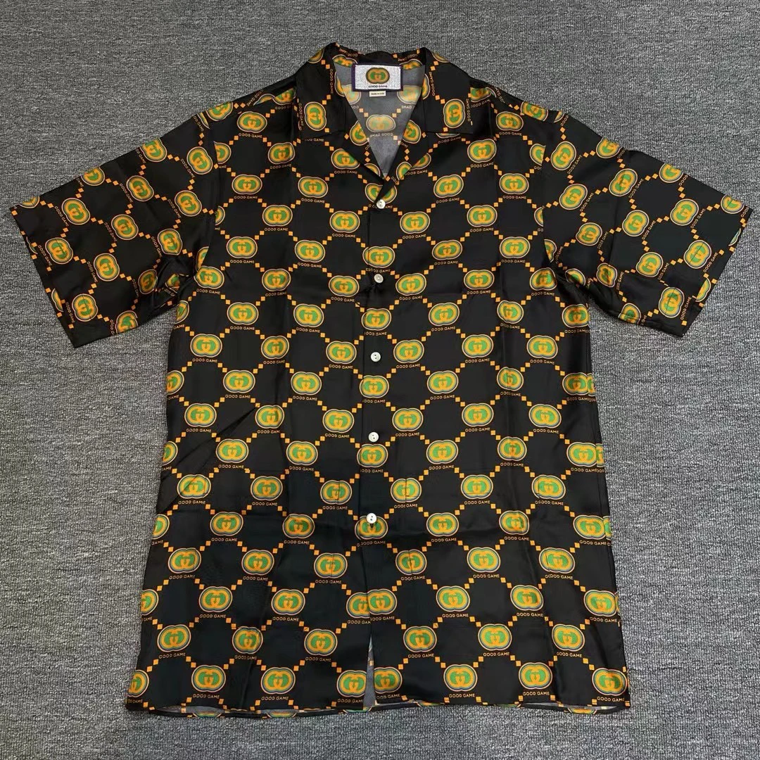 未使用 GUCCI/古驰 满印短袖衬衫/尺码:46