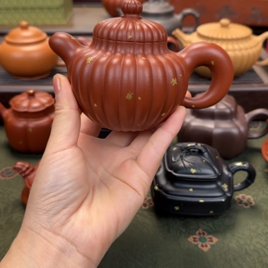 紫砂茶壶道洪掇只洒金