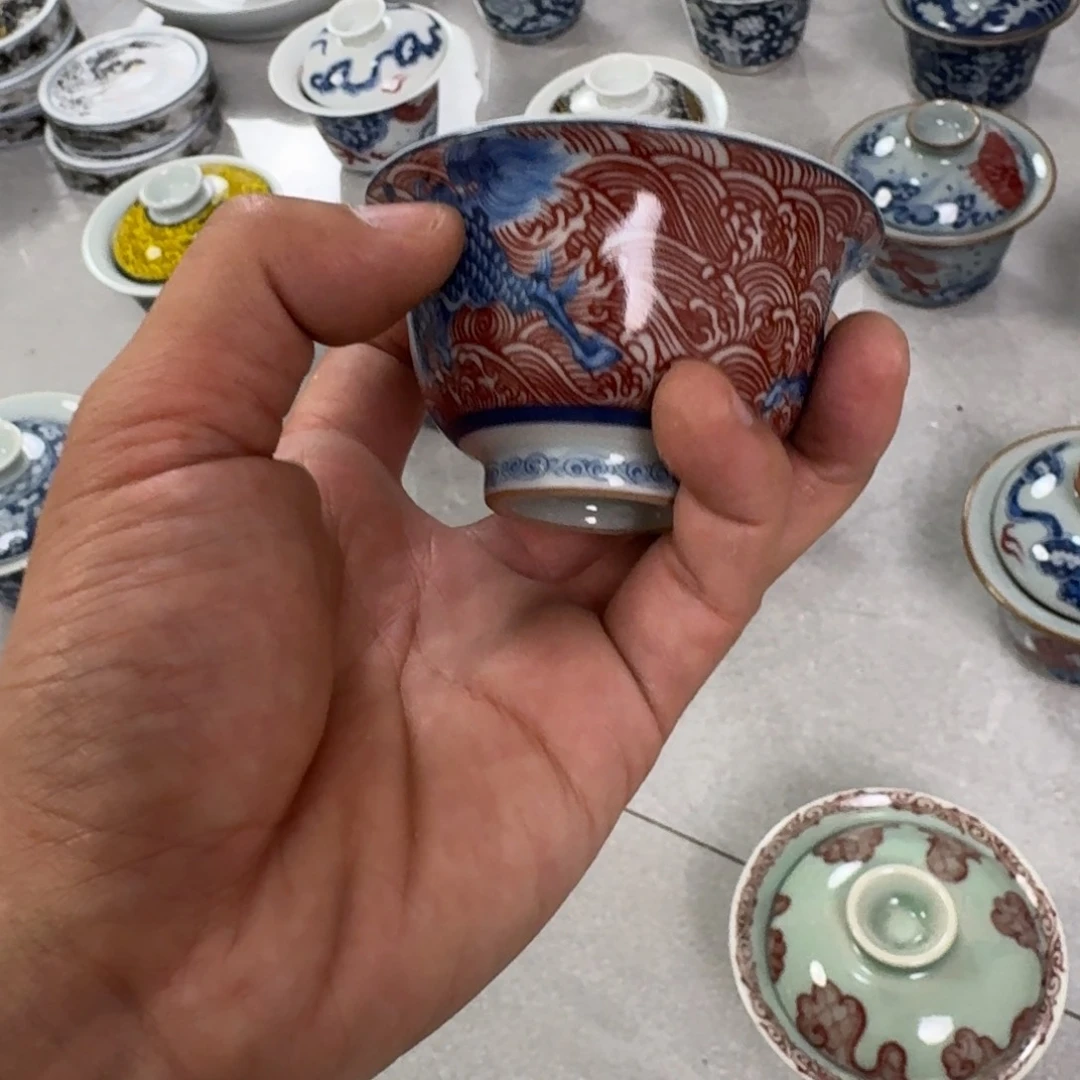 摆件麒麟踏浪压手杯