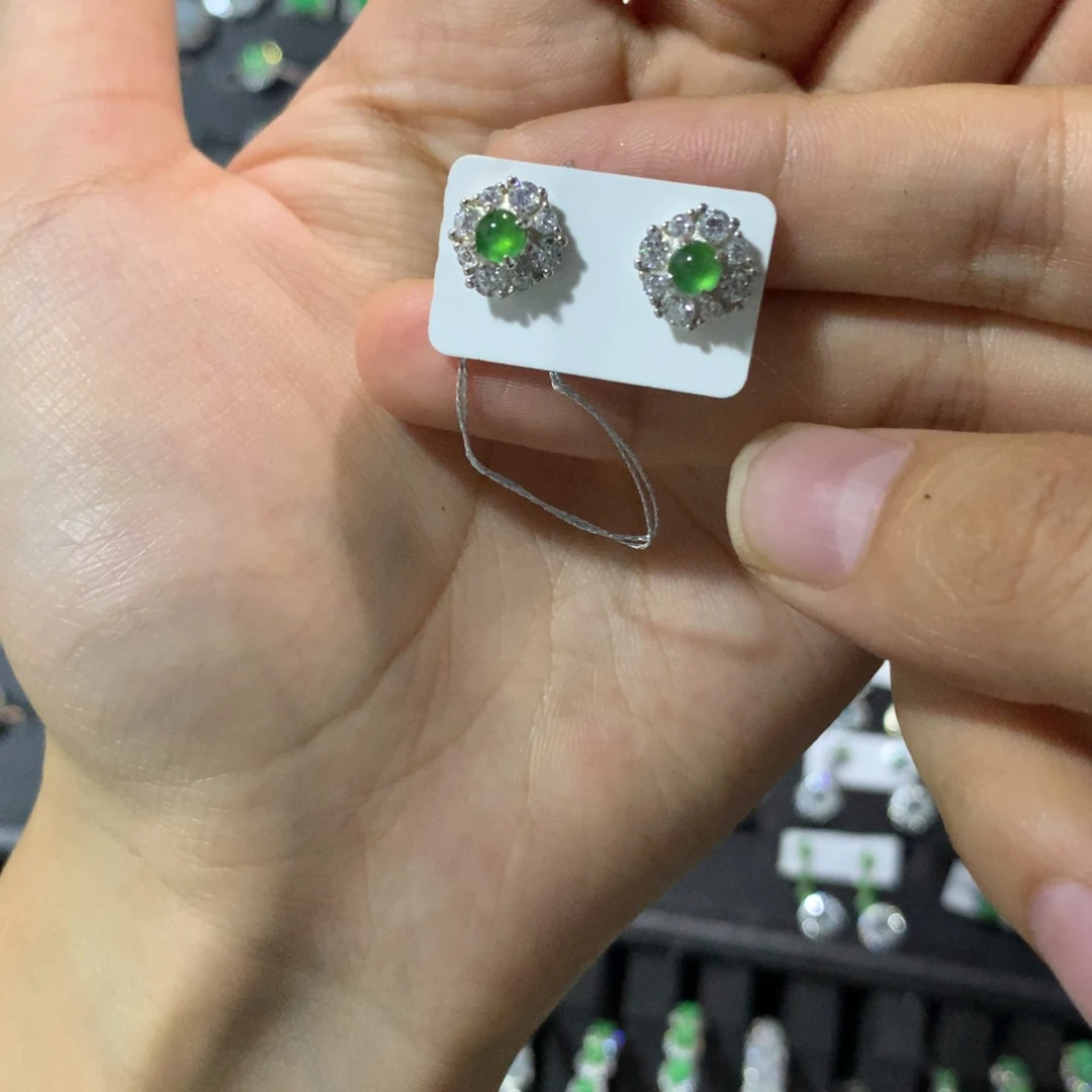 靓***物翡翠戒指银S925镶嵌