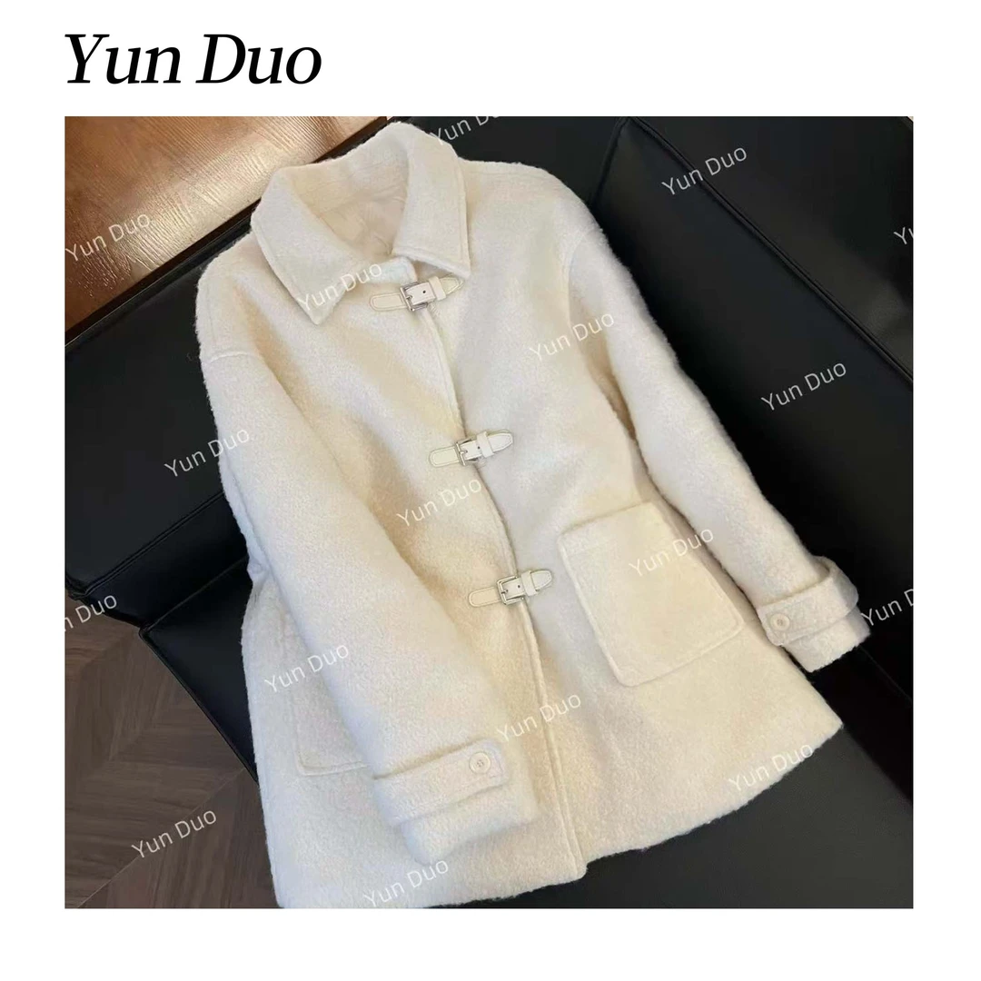 云朵定制【白巧】高质感翻领羽绒大衣外套LG36