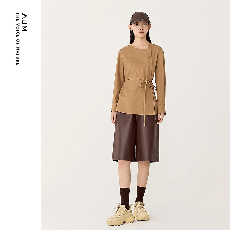 AUM噢姆简约设计感新中式时尚通勤衬衫女M1EG10399