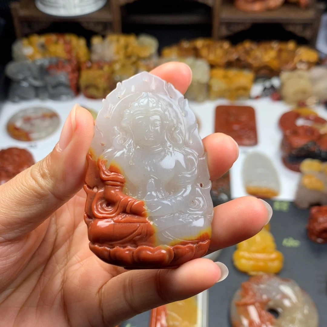 石英质玉（黄龙玉）挂件未镶嵌