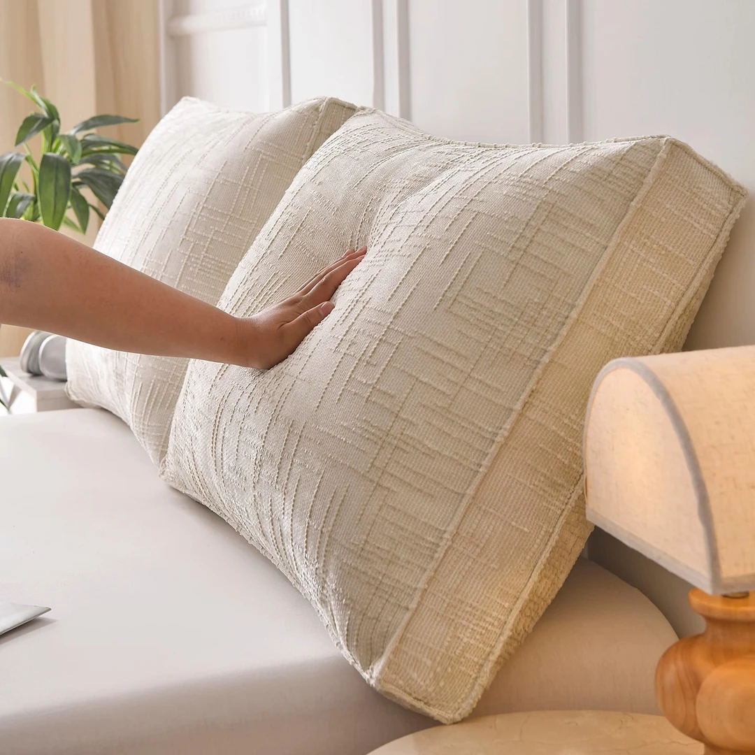 简约肌理麻床头软包靠垫床上大靠背飘窗护腰靠枕可拆洗沙发靠背垫
