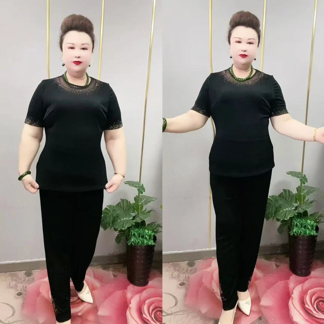 50017款时尚百搭醋酸大码圆领半袖