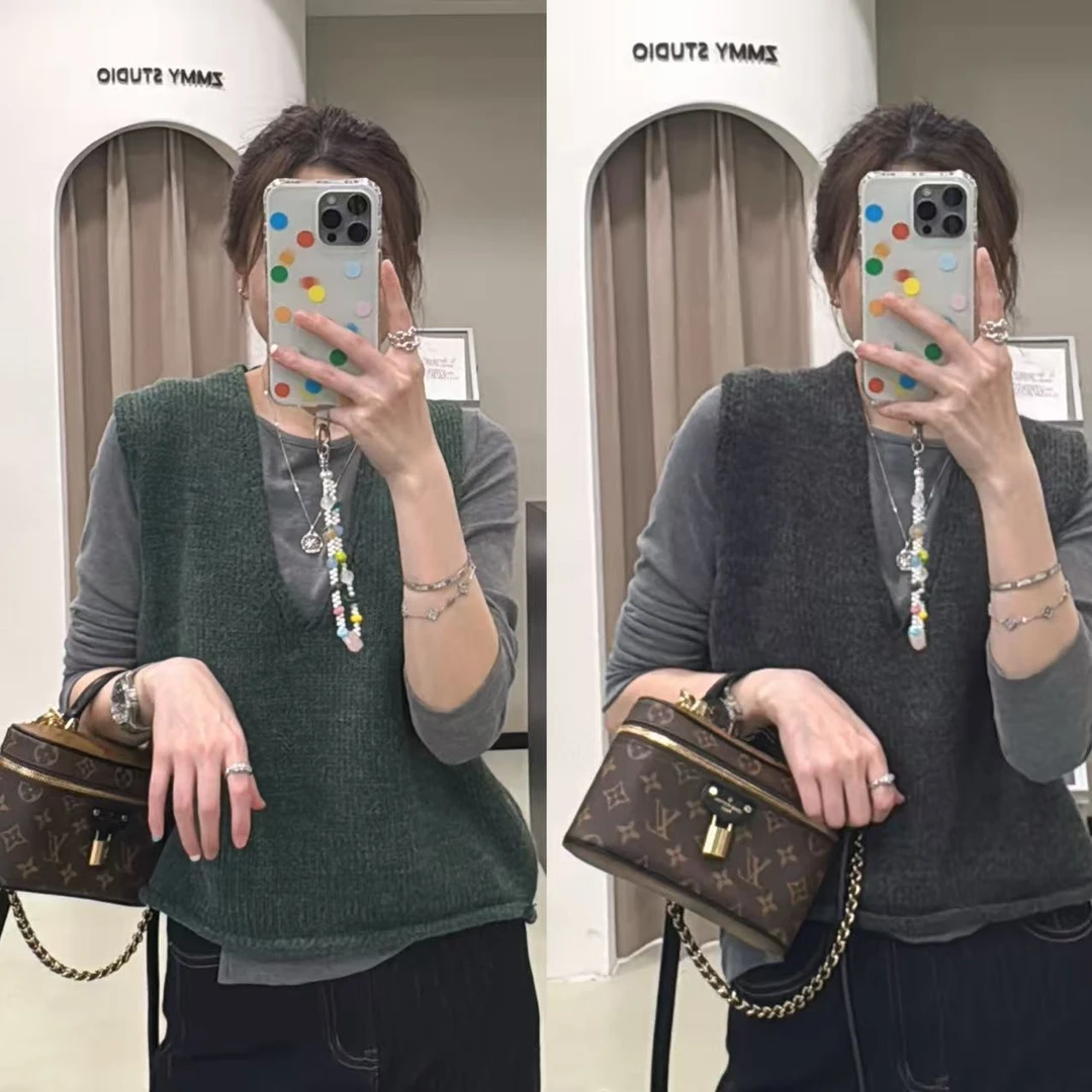 【ZMMY严选私服】秋季新款高级感洋气时尚V领针织马甲背心K5092206