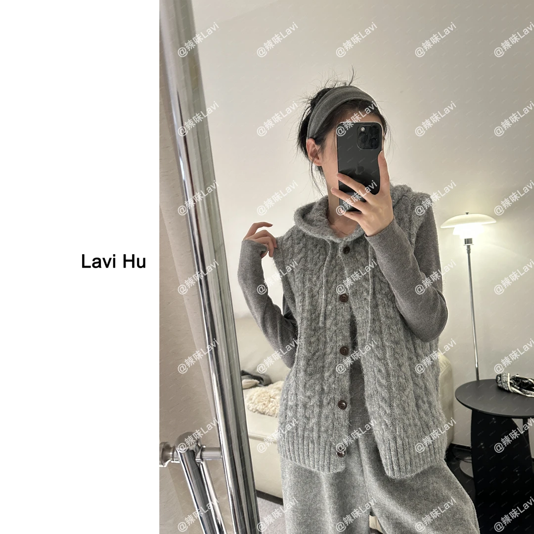 LAVI HU【糯米薯】四季连帽韩系时尚百搭连帽马甲5144