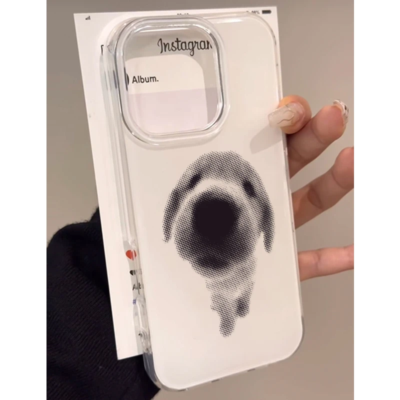 奥菲顿ins像素小狗适用苹果16Pro大孔手机壳华为vivo小米15oppo套