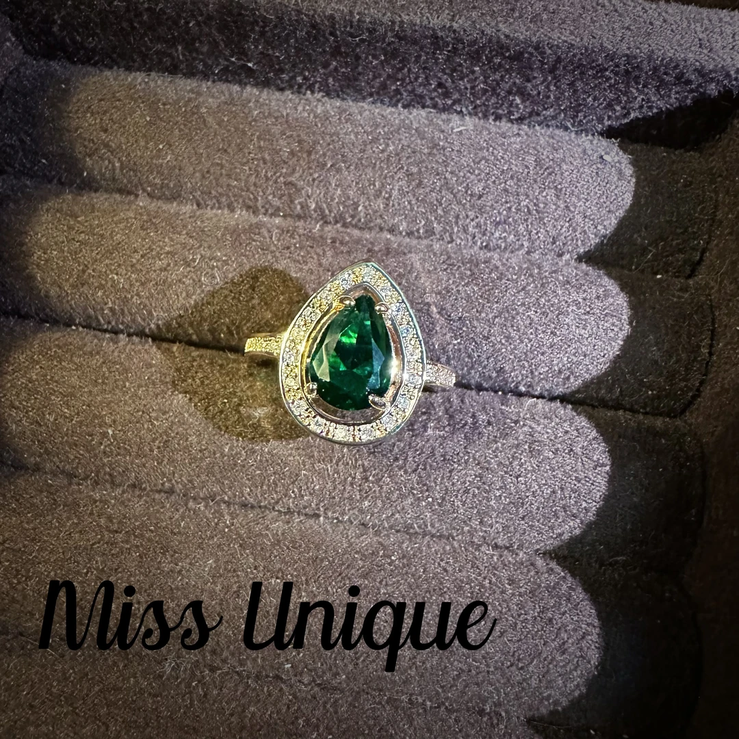 C6007埃及风绿水滴戒指