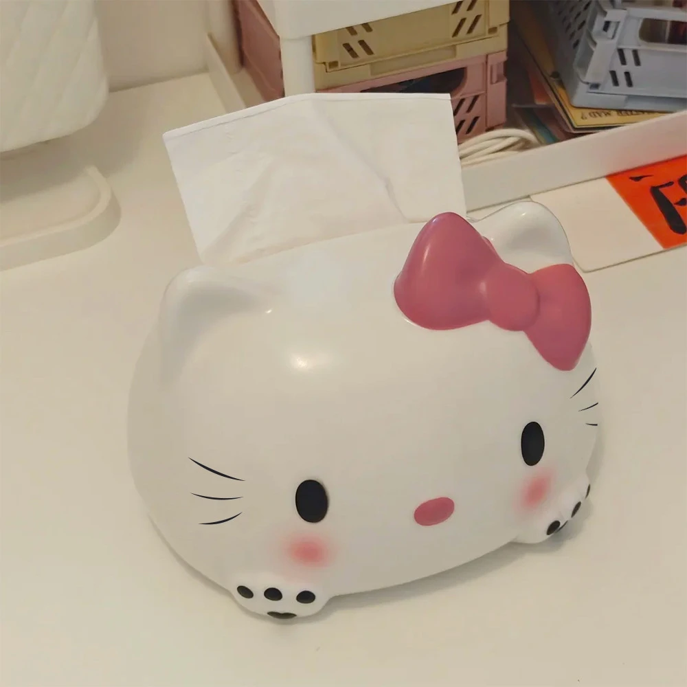 KT猫HelloKitty简约纸巾盒少女心爆棚塑料多场景可爱桌面摆件装饰