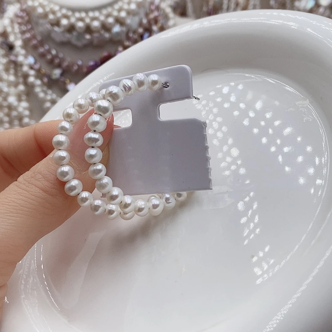 淡水珍珠耳饰银S925镶嵌