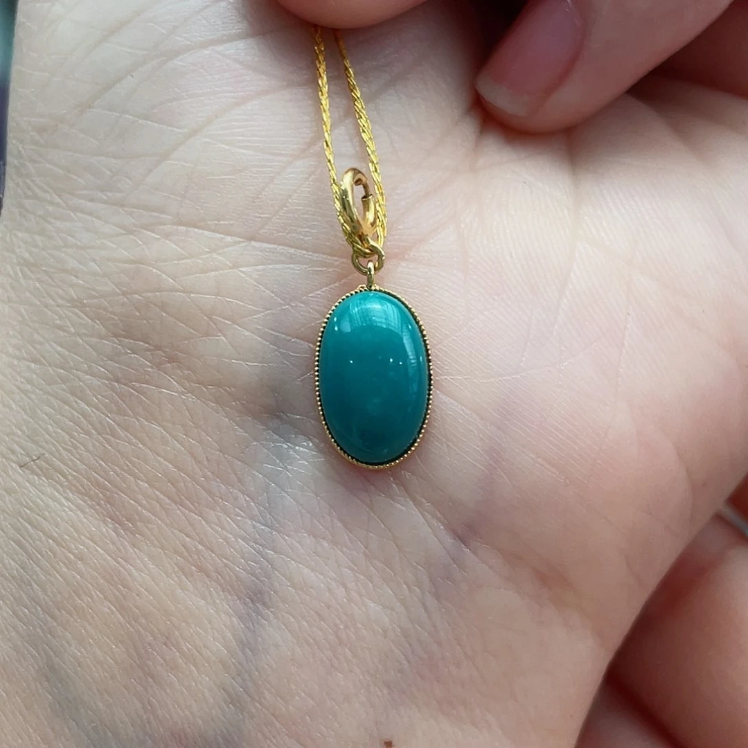 绿松石颈饰18K金镶嵌