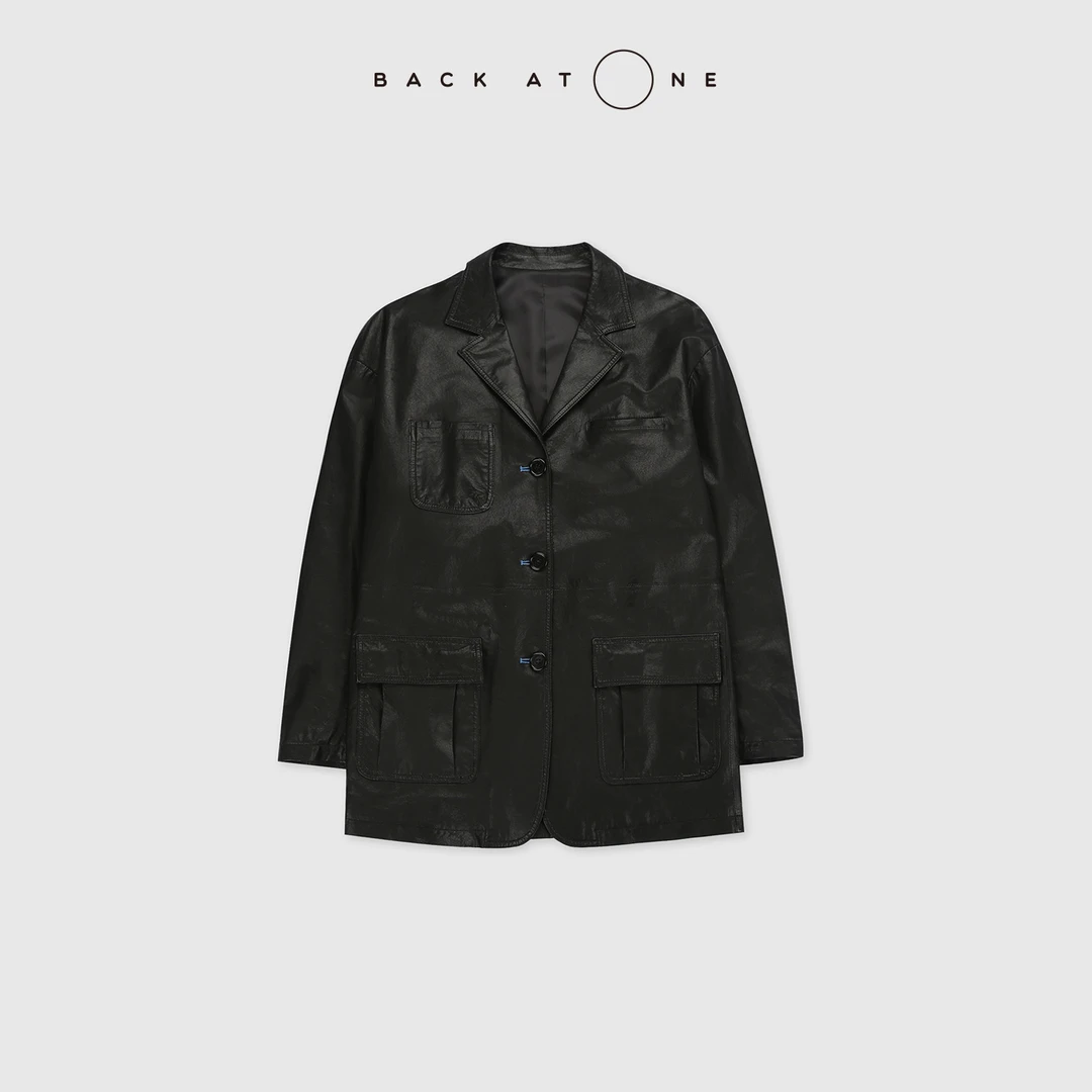 BACKATONE“玉树临锋”气质植鞣超薄绵羊皮西装外套 BFF-1FC033E-K
