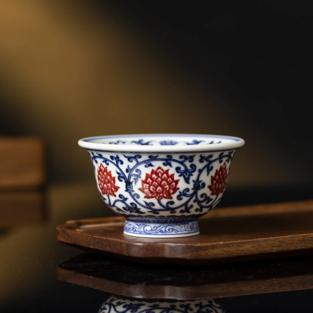 永明尚玩内外缠枝大花压手杯FYM0138