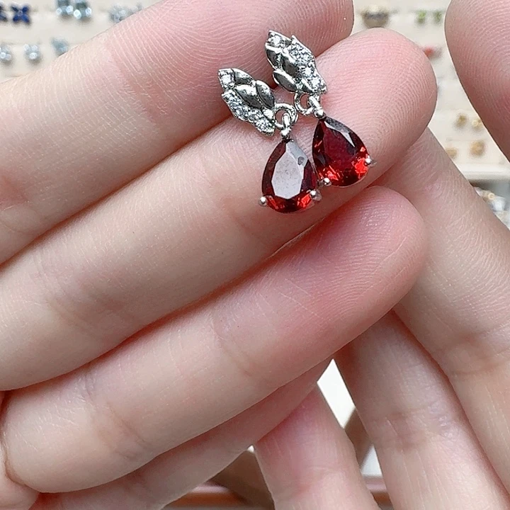 石榴石（芬达石）耳饰合金耳钉137