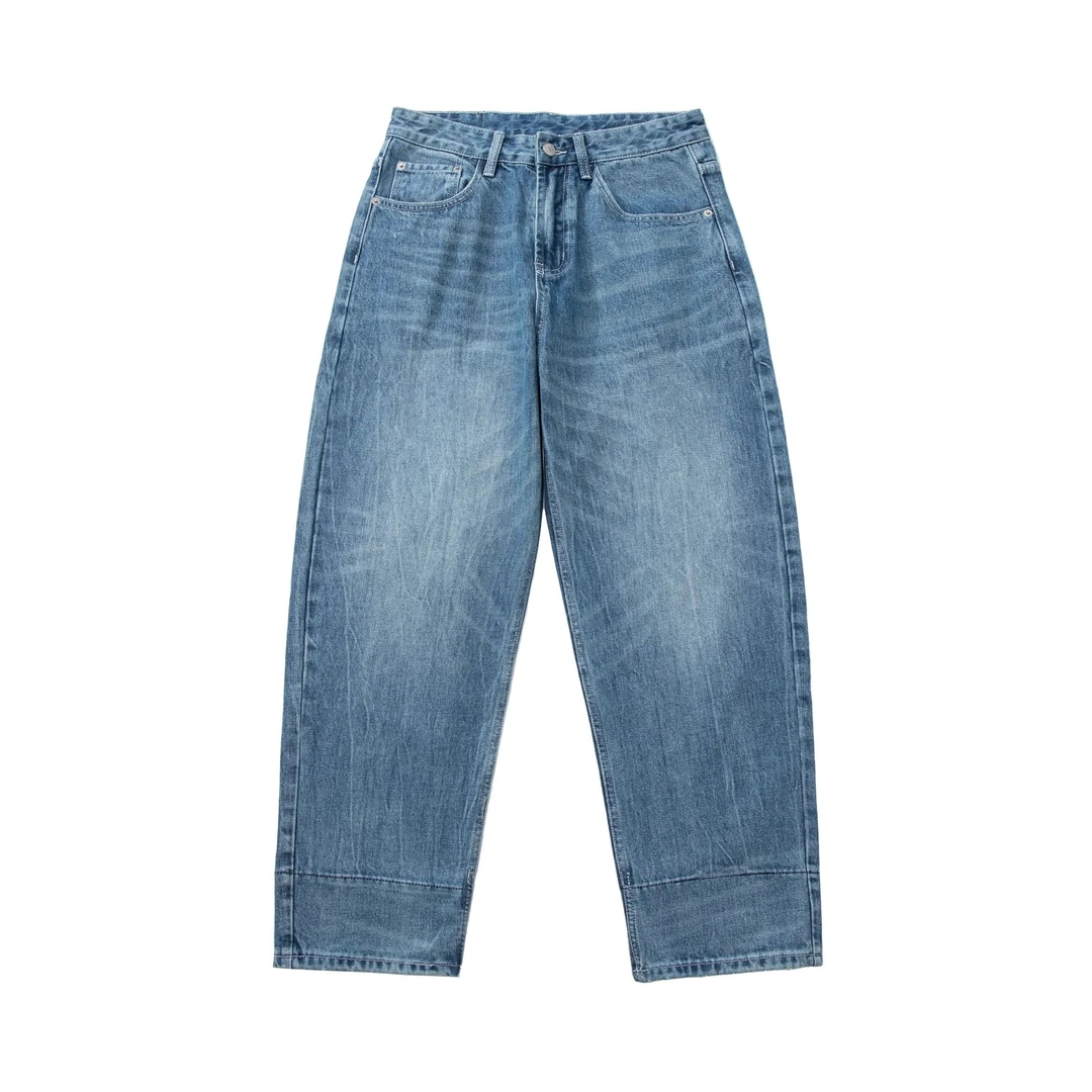 老芊大涵《断码捡漏》LVC501版型可卷边闪电纹全棉牛仔裤  2183