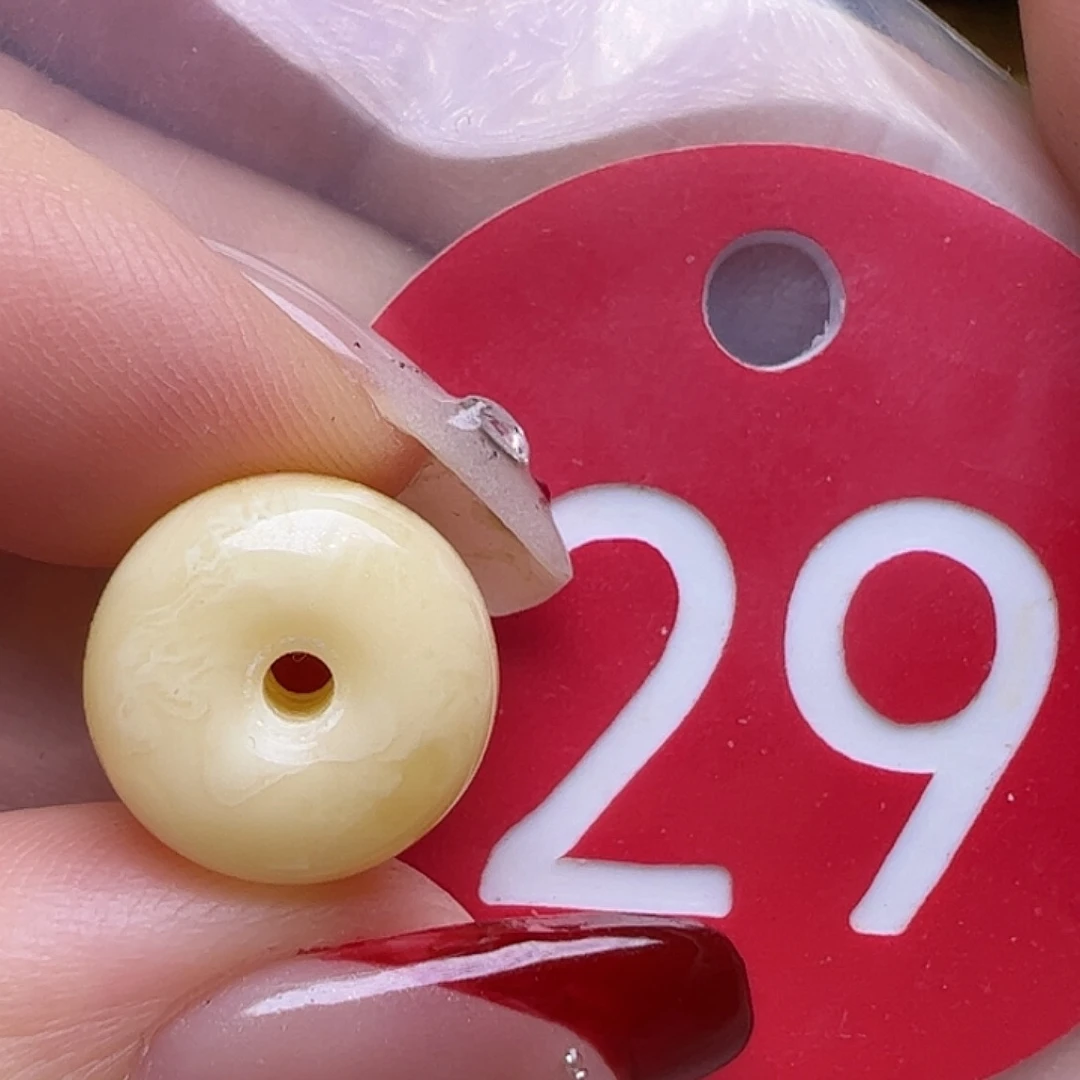 蜜蜡未镶嵌珠宝奇石12.2mm白蜡墩子