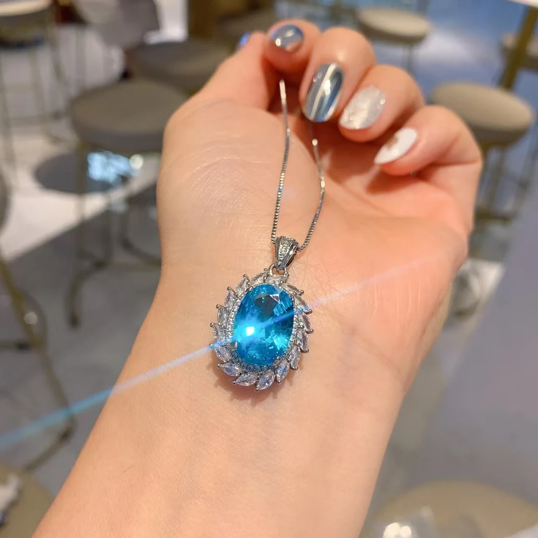 铜合金项链 法式项链气质锁骨链精致镶嵌3651