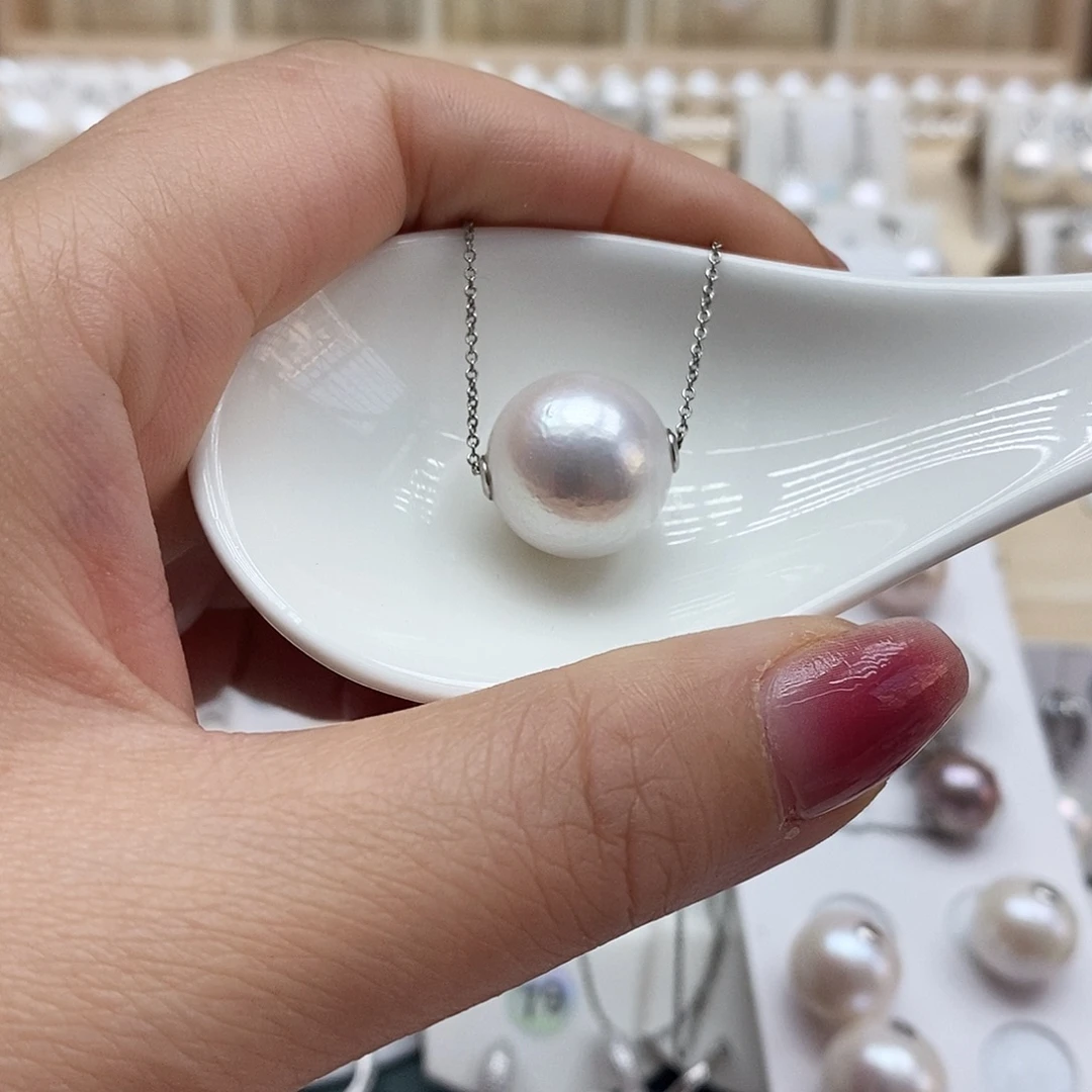 许***女淡水珍珠银S925镶嵌颈饰