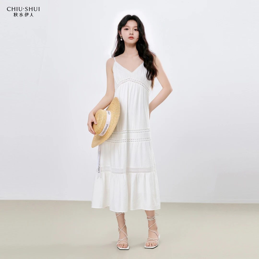 【艾美】秋水伊人吊带连衣裙夏季女A型通勤裙子625234M020465